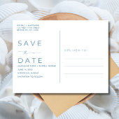 Blue Coral Beach Bruiloft Save the Date Aankondigingskaart