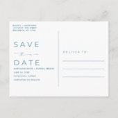 Blue Coral Beach Bruiloft Save the Date Aankondigingskaart (Achterkant)
