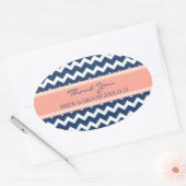 Blue Coral Chevron Dank u bruiloft gunst Labels (Envelop)