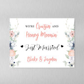 Blue Coral Floral Bride et Groom Cruise Magnet