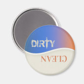 Blue Coral Ivory Clean Dirty Dishwasmachine Magnet Magneet (Voorkant / Achterkant)