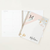 Blue Coral Marble Trendy Monogram Planner (Display)
