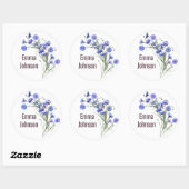 Blue Cornflower Bouquet op White Ronde Sticker (Vel)