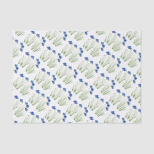 Blue Cornflower Flowers waterverf chic Pattern Tissuepapier