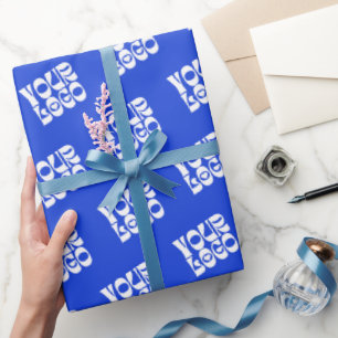 Blue Corporate Business Logo-inpakpapier Cadeaupapier