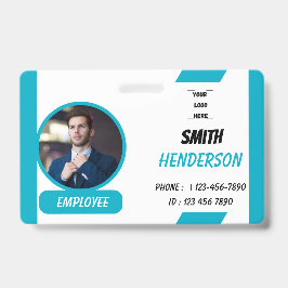 Blue Corporate Employee Photo ID Badge