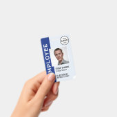Blue Corporate Logo Medewerker Fotobadge Badge (Handheld)