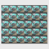 Blue Corvette ~ Wrapping paper Cadeaupapier (Vlak)