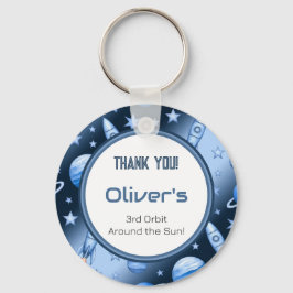 Blue Cosmic Celestial Rocket Odyssey Sleutelhanger