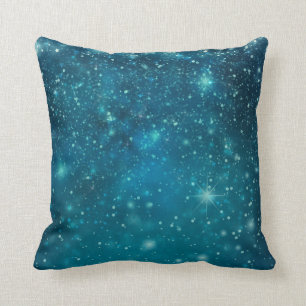 Blue Cosmic Spacey Starry Sky Kussen