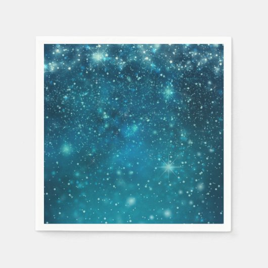 Blue Cosmic Spacey Starry Sky Servet (Voorkant)