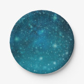 Blue Cosmic Spacey Starry Sky Stars Papieren Bordje (Voorkant)