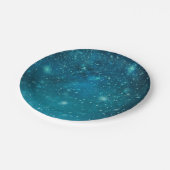 Blue Cosmic Spacey Starry Sky Stars Papieren Bordje (Gekanteld)