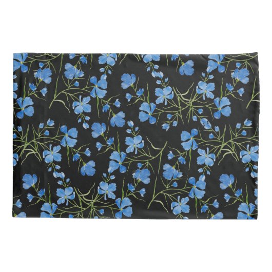 Blue Cosmos Flowers Kussensloop (Achterkant)