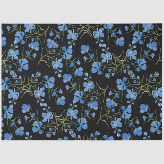 Blue Cosmos Flowers Tissuepapier (Voorkant)