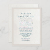 Blue Cotswolds Faux handgemaakt papier details bru Informatiekaartje (Voorkant / Achterkant)