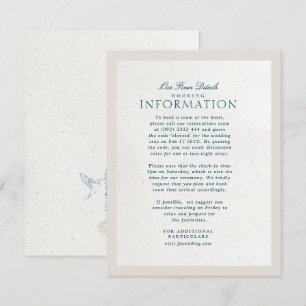 Blue Cotswolds Faux handgemaakt papier details bru Informatiekaartje