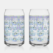 Blue Cottage Garden Glass Cup: Romantic Floral (Verso)