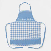 Blue Country Gingham Decor Farmhouse Schort (Voorkant)