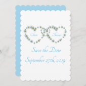 Blue  country Heart Script Weddenschap Save The Date (Voorkant / Achterkant)
