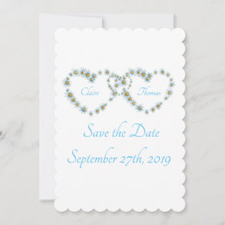 Blue  country Heart Script Weddenschap Save The Date