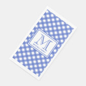 Blue Country Style Gingham Pattern Monogramed Servet (Hoek)