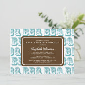 Blue Country Western BBQ Baby shower Invitation (Debout devant)