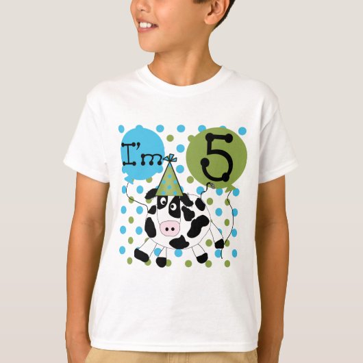 Blue Cow 5th Birthday Tshirts et cadeaux (Devant)