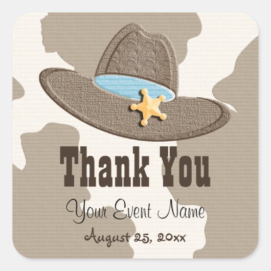Blue Cowboy Pet Favor Labels Stickers (Voorkant)