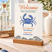 Blue Crab Beach House Wi-Fi Welkom
