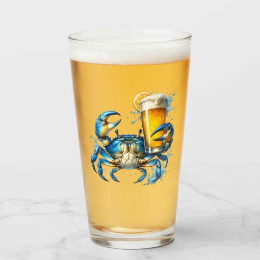 blue crab beer glas (Voorkant gevuld)