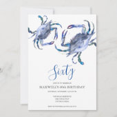 Blue Crab Boil 60e verjaardag uitnodiging | QR-cod (Voorkant)