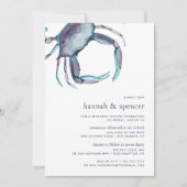 Blue Crab Ceremony Rehearsal Dinner Uitnodiging (Voorkant)