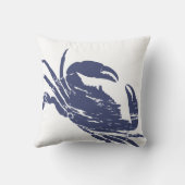 Blue Crab Grunge Effect Kustthema Kussen (Achterkant)