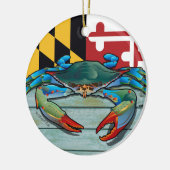 Blue Crab Maryland Keramisch Ornament (Links)