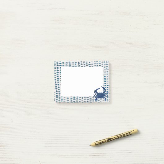 Blue Crab Nautisch Zee Post-it® Notes (Op bureau)