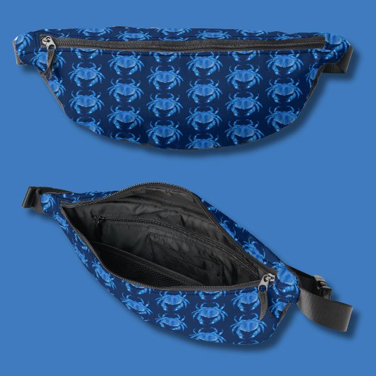 Blue Crab Pattern Heuptasje