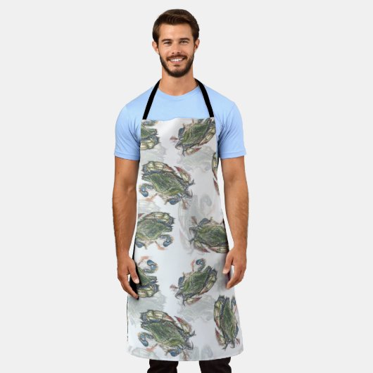 Blue Crab Pattern Schort (Gedragen)