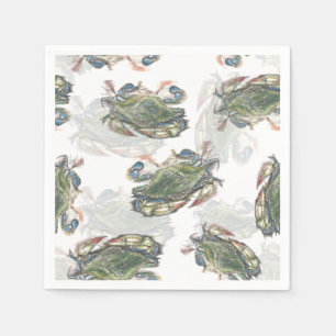 Blue Crab Pattern Servet