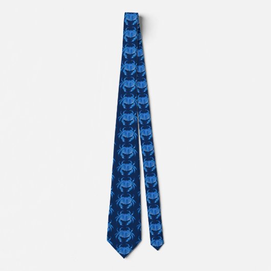 Blue Crab Pattern Stropdas (Voorkant)