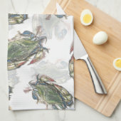 Blue Crab Pattern Theedoek (Quarter Fold)