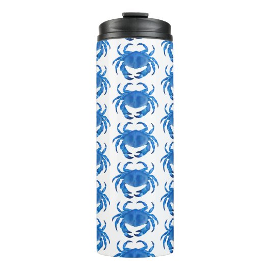 Blue Crab Pattern Thermosbeker (Voorkant)