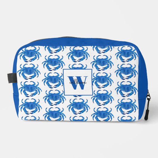 Blue Crab Pattern Toilettasje (Voorkant)