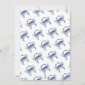 Blue Crab Post Beach Wedding Party Kaart (Achterkant)