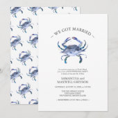 Blue Crab Post Beach Wedding Party Kaart (Voorkant / Achterkant)