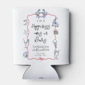 Blue Crab Seafood Doodle Beach Destination Wedding Blikjeskoeler (Achterkant)