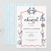 Blue Crab Seafood Doodles Beach repetitie diner Kaart (Voorkant / Achterkant)