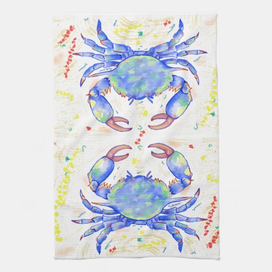 Blue Crab Tea Towel Theedoek (Verticaal)