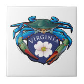 Blue Crab Virginia Dogwood Crest Tegeltje (Voorkant)