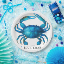 Blue Crab Waterverf Art - Coastal Zee Life